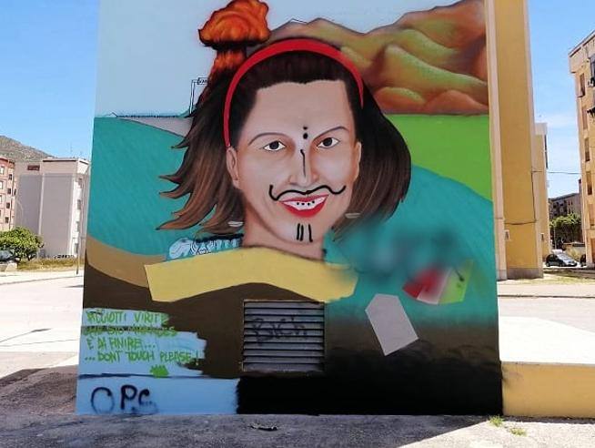 Imbrattato murales a Trapani dedicato a Francesca Morvillo