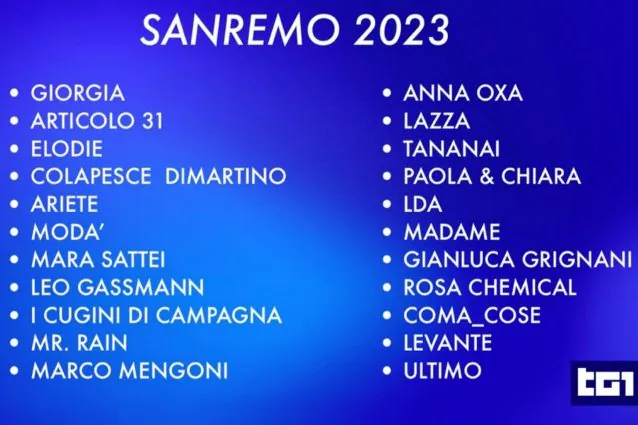 Sanremo 2023, l’annuncio di Amadeus dei big in gara