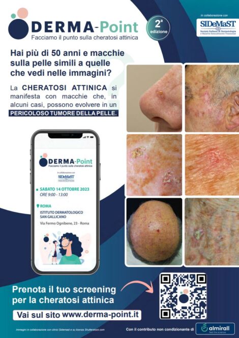 Cheratosi attinica: 14 Ottobre screenings gratuiti a Roma all’Istituto dermatologico San Gallicano