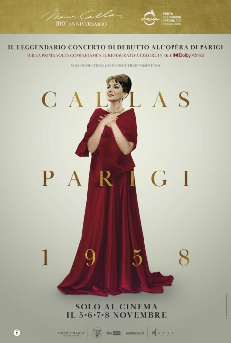 Festa del Cinema di Roma, sabato 21 ottobre  arriva “CALLAS – PARIGI, 1958” di Tom Volf | in uscita in sala solo dal 6 all’8 novembre con anteprime speciali il giorno 5