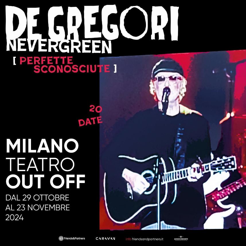 Francesco De Gregori “Nevergreen (Perfette sconosciute)”: 20 concerti al Teatro Out Off di Milano