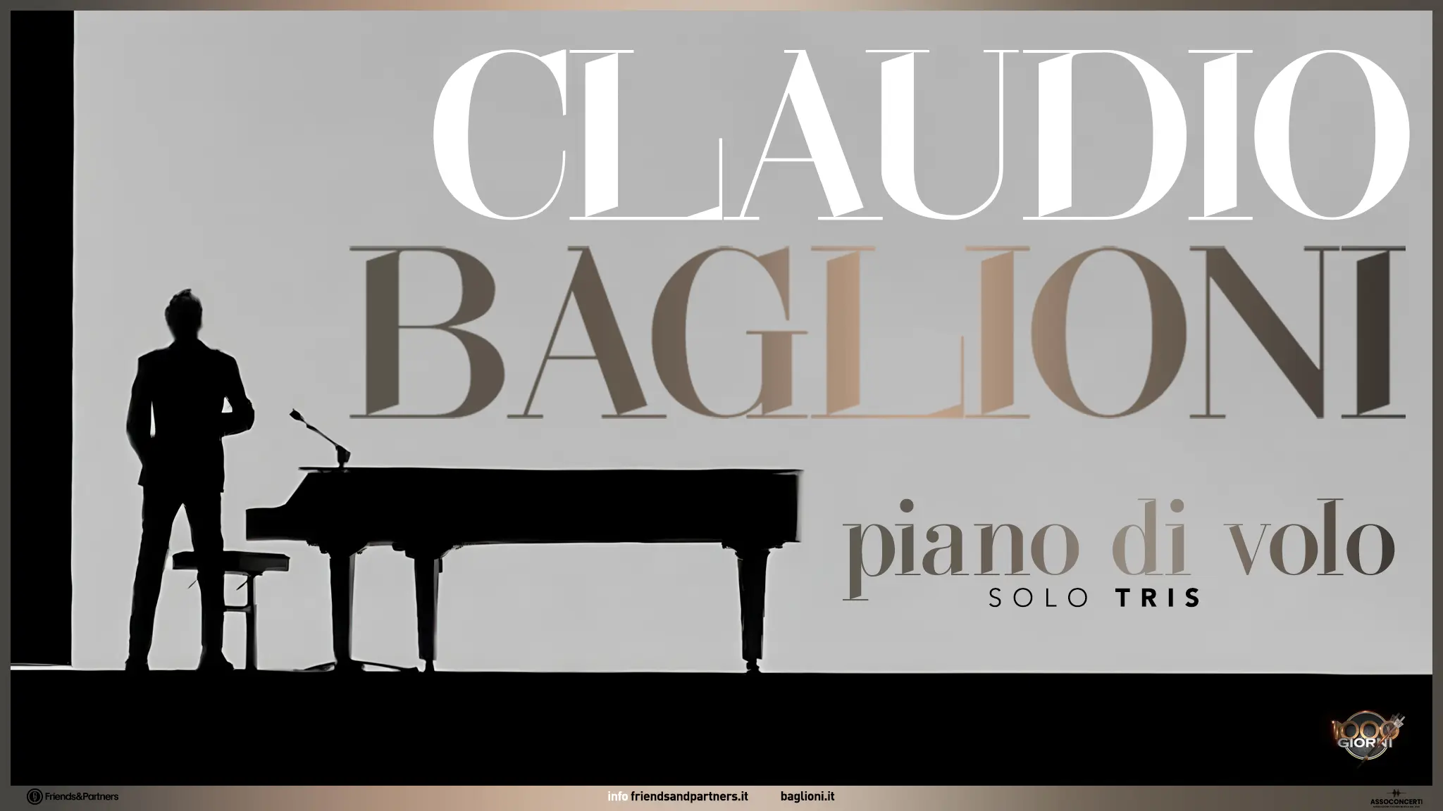 Claudio Baglioni, posticipata al 15 gennaio 2025 la partenza del tour PIANO DI VOLO SOLOtris a causa di una tendinopatia